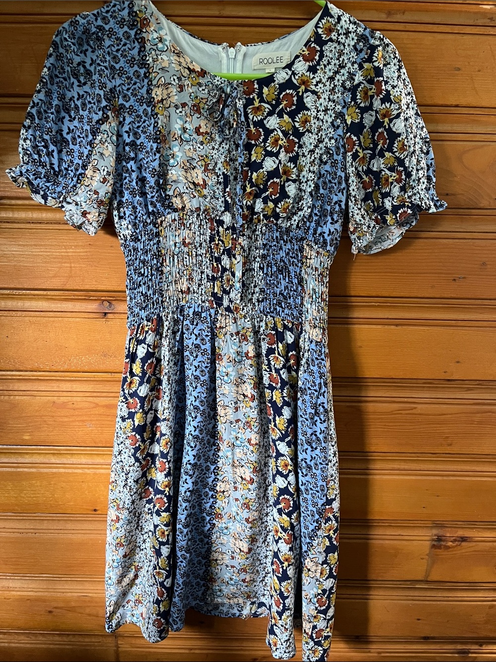 Roolee Blue Floral Patchwork Midi Dress - Picture 5 of 10